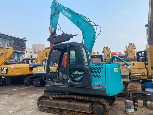 7t مستعمل SK75-8 حفار زاحف هيدروليكي مع 0.4m3 دلو 6850KG