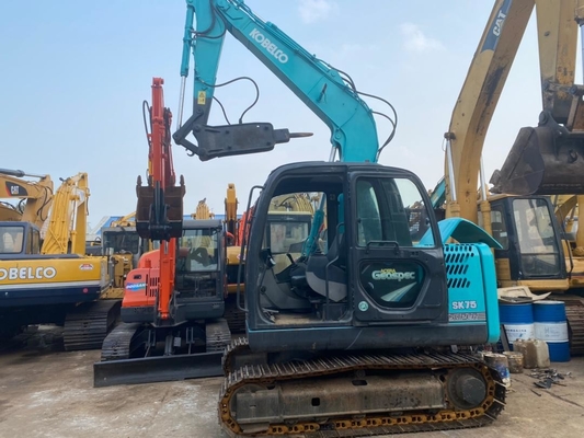 7t مستعمل SK75-8 حفار زاحف هيدروليكي مع 0.4m3 دلو 6850KG
