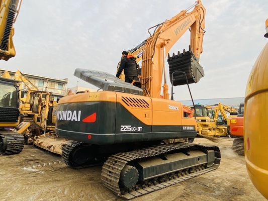 22 طن اليابان الأصلية يد ثانية هيونداي R225 الحفر الزحف مع 112 كيلوواط من قوة المحرك و 1.05 م3 سعة دلو