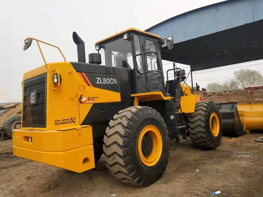 3-5 طن محمول عجلات Liugong ZL50CN مستعمل 1.8-5.6cbm محمول دلو
